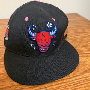 🌸🏀 Chicago Bulls Artist Series Snapback Hat – Floral + Underbrim Art 🏀🌸